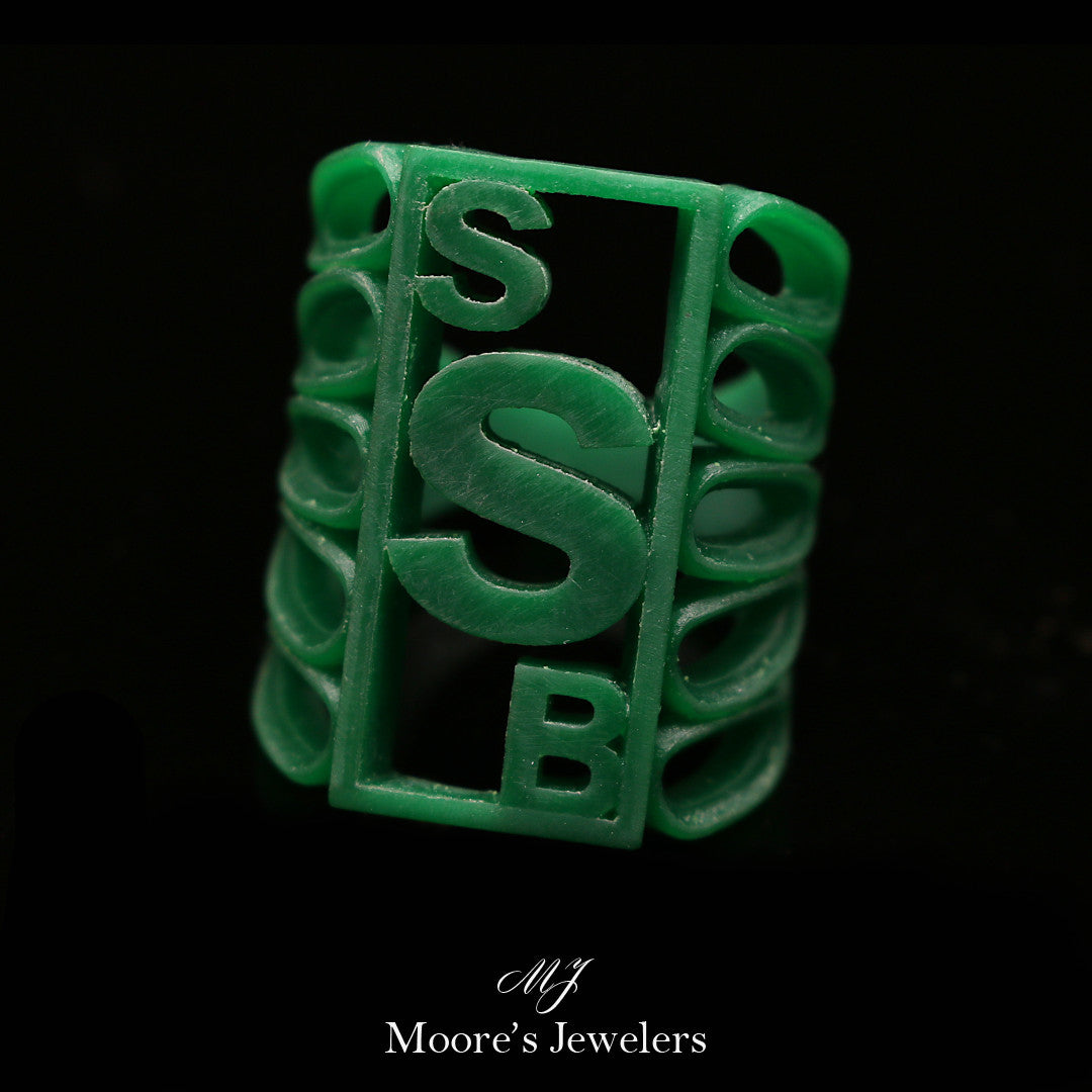 3d Printed Initial Signet Ring: Moore's Jewelers