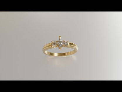 Marquise and Round Diamond Everyday Ring 3d Model