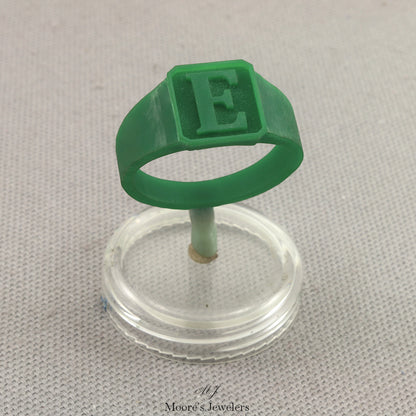 Letter E Initial Signet Ring 3d Print and Casting