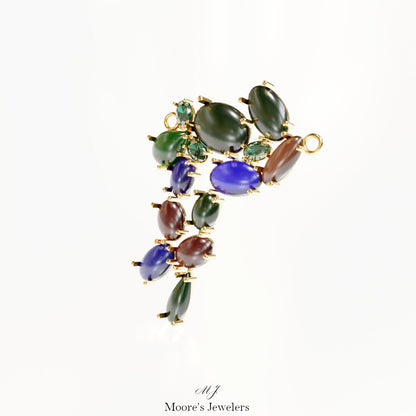 Multi Opal and Emerald Pendant