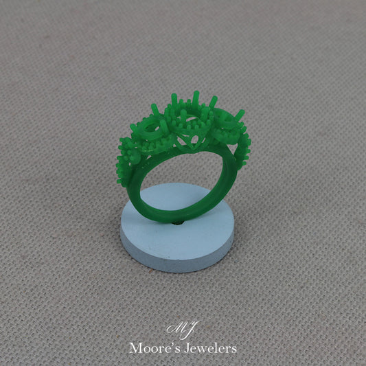 3d Print Past, Present, and Future Two Tone Engagement Ring