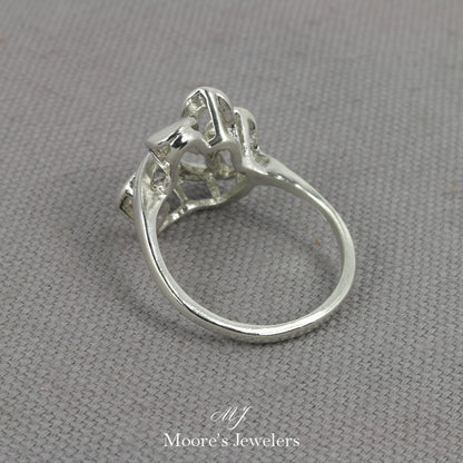 925 Sterling Silver Ribbon Style Free Form Ring
