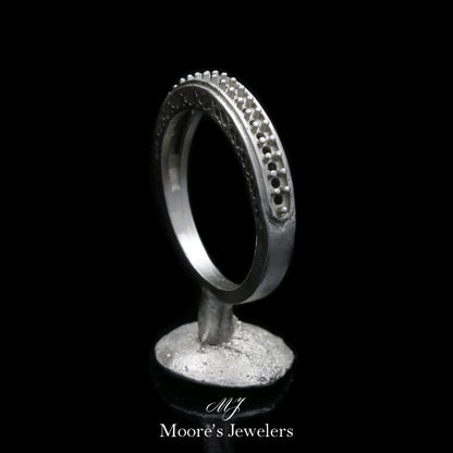 14k White Gold Matching Shadow Band Cast