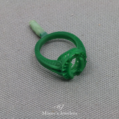 3d Print Scroll and Wheat Pattern Engagement Ring