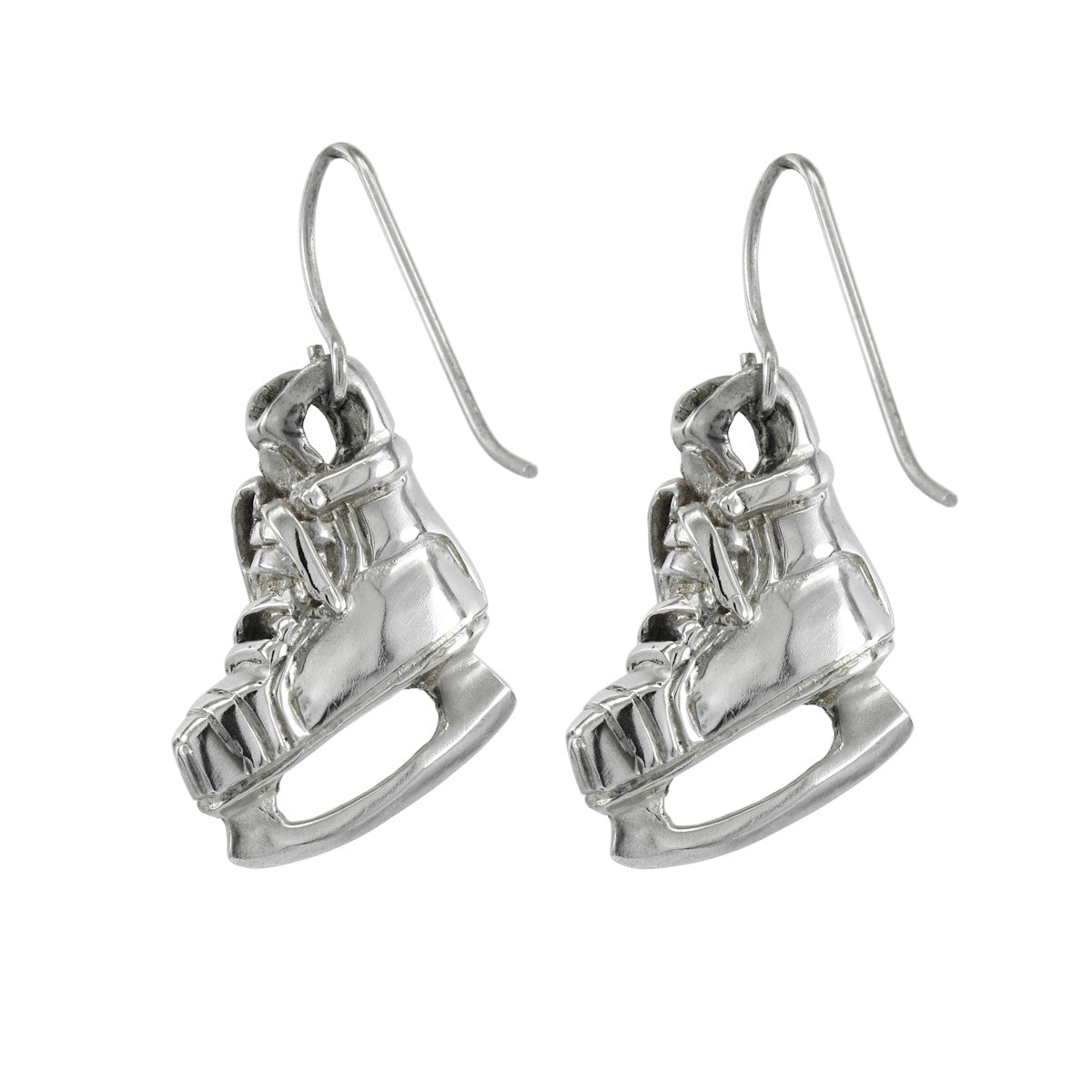 925 Sterling Silver Ice Skate Earrings w/ French Wire Hooks