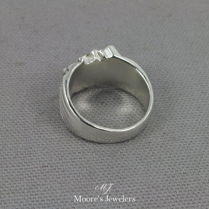 925 Sterling Silver Hand Carved Nugget Ring