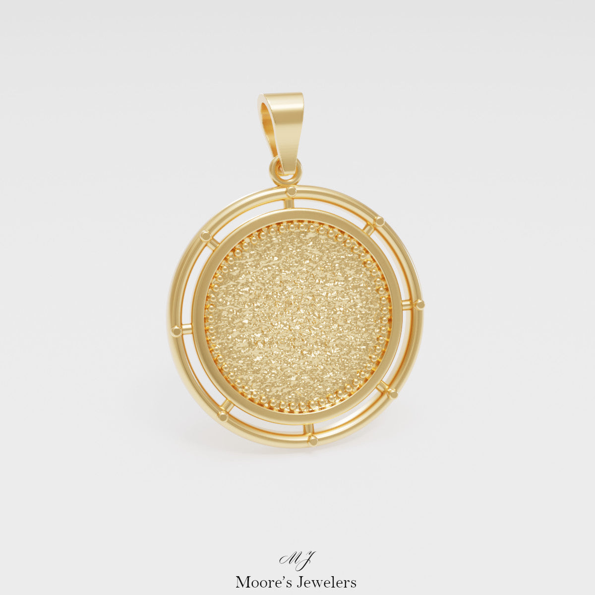 Textured Medallion Pendant 3d Model