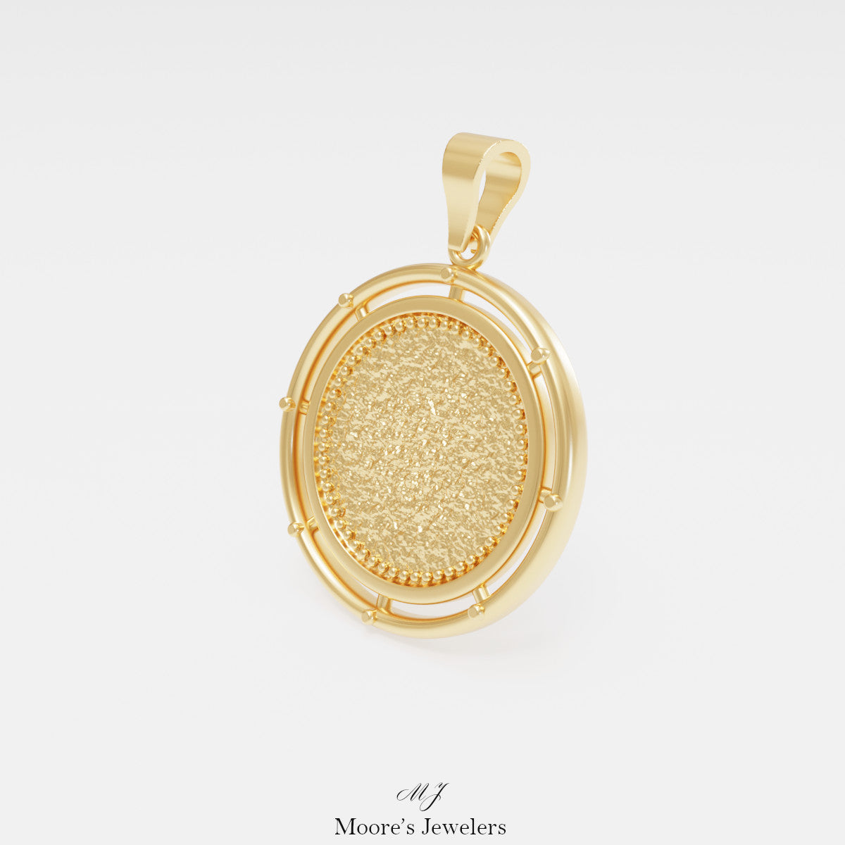 Textured Medallion Pendant 3d Model