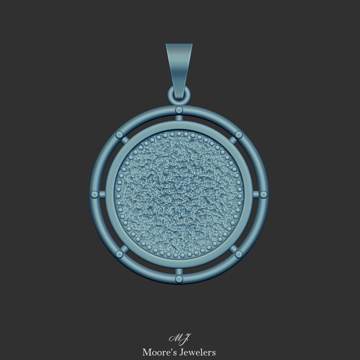 Textured Medallion Pendant 3d Model