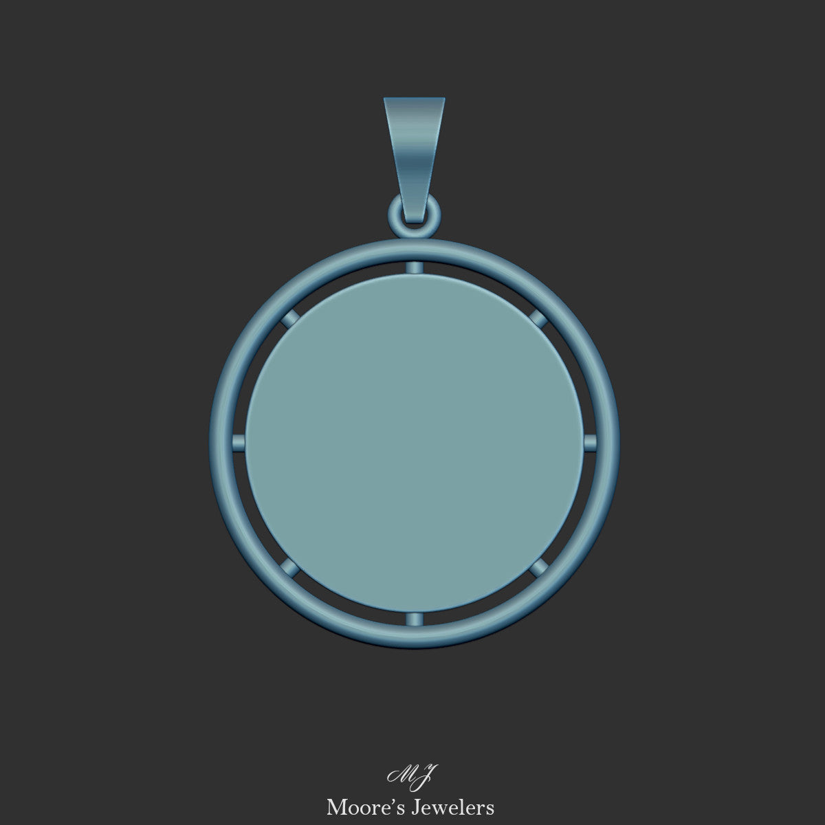 Textured Medallion Pendant 3d Model