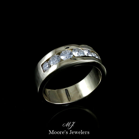 14k Yellow Gold Man's Channel Set Wedding Band